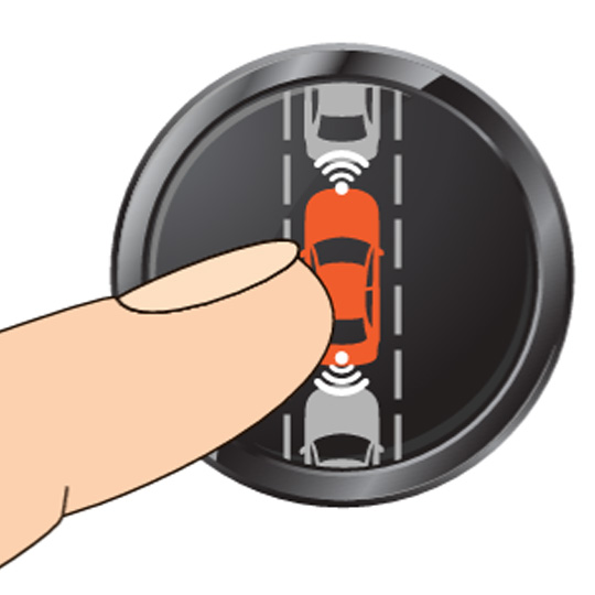 Start Active Driver Assistance by pressing a button on your steering wheel or a screen.